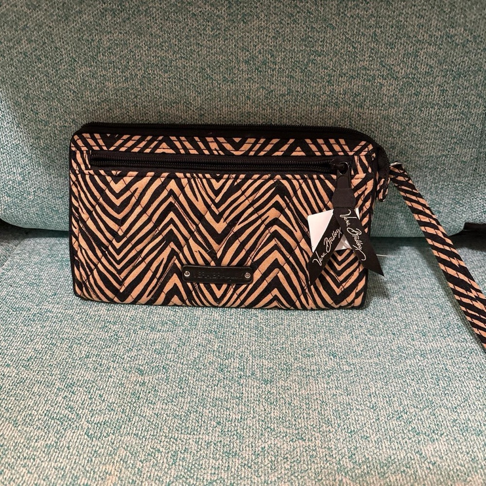 Vera Bradley Black and Tan Zigzag Wallet